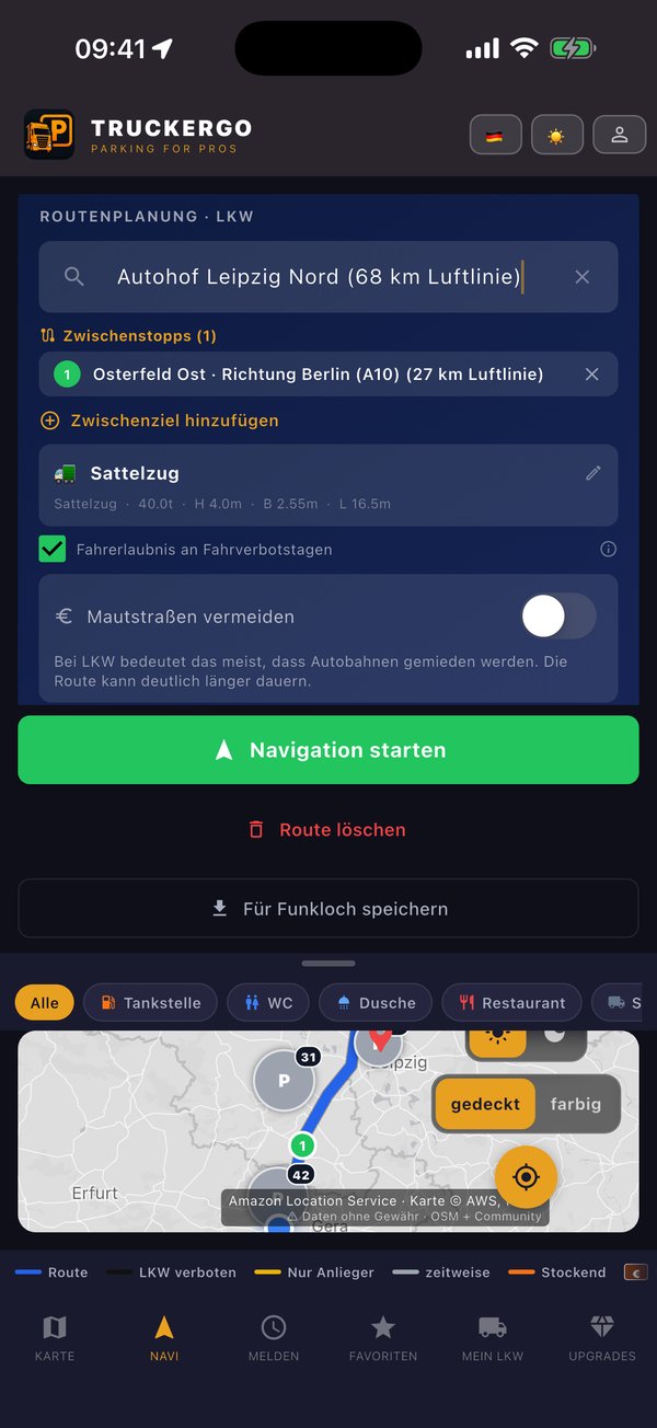Screenshot truckergo